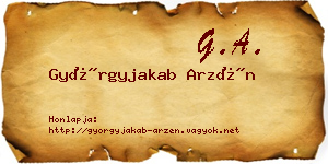 Györgyjakab Arzén névjegykártya